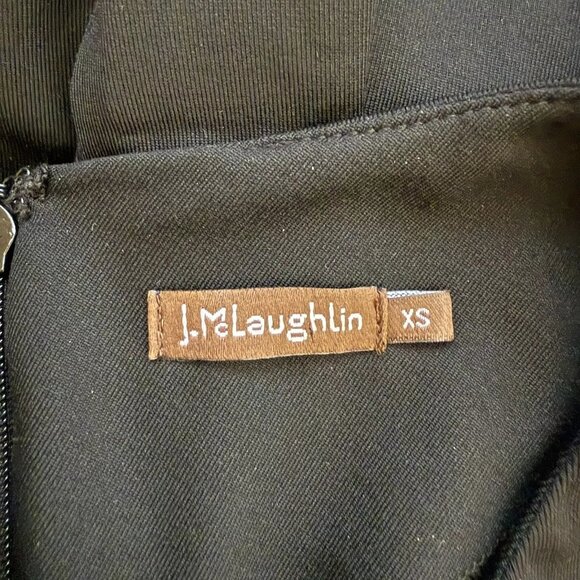 J. McLaughlin 3/4 Sleeve Fitted Knee Length Dress Women's XS Black Career Formal - Picture 8 of 9